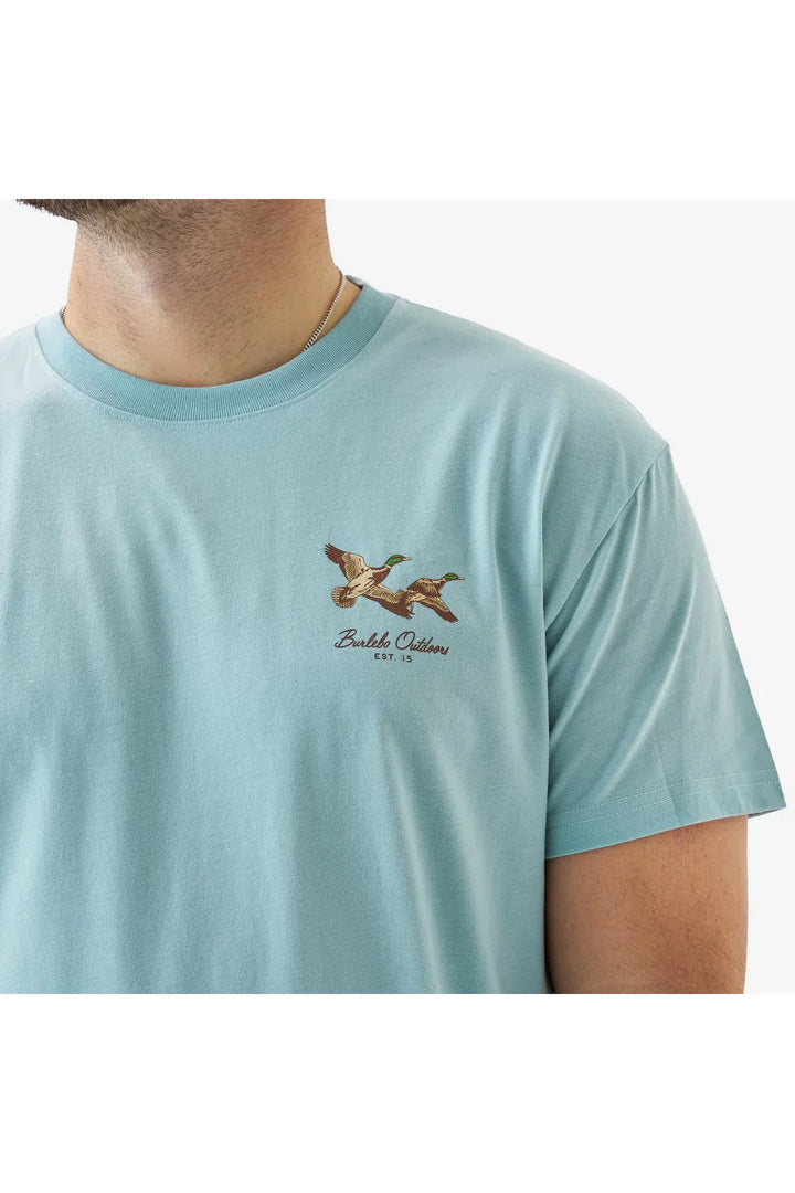 Burlebo SS Tee - Flying Mallards - Sky Blue