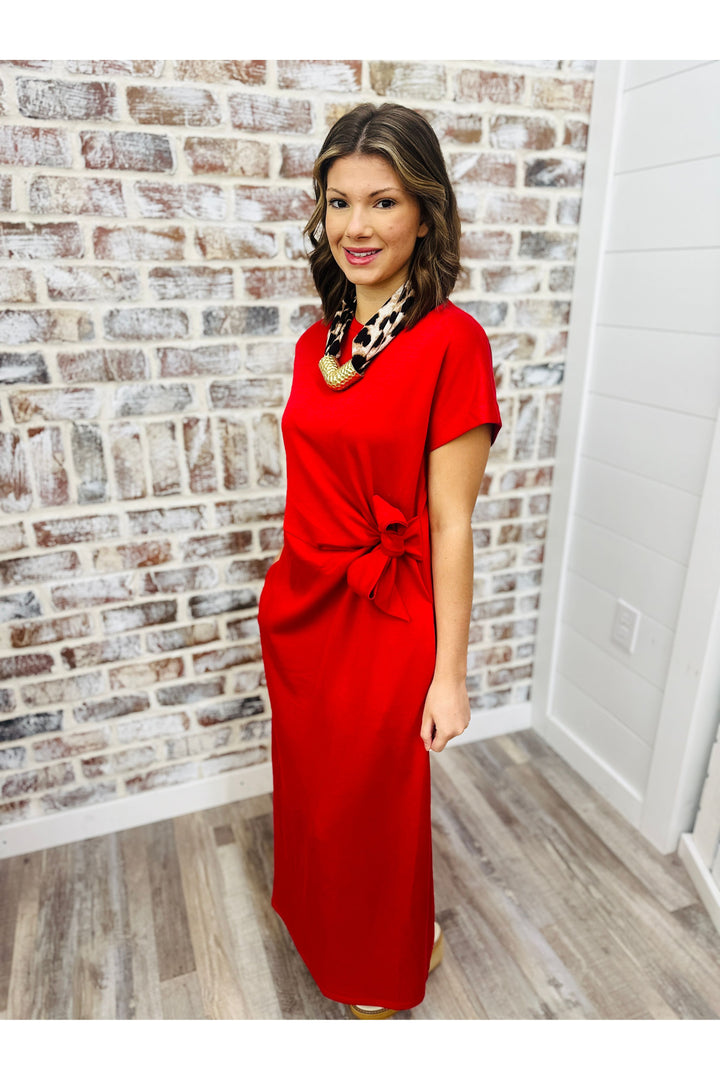 Knot Red Hot Dress
