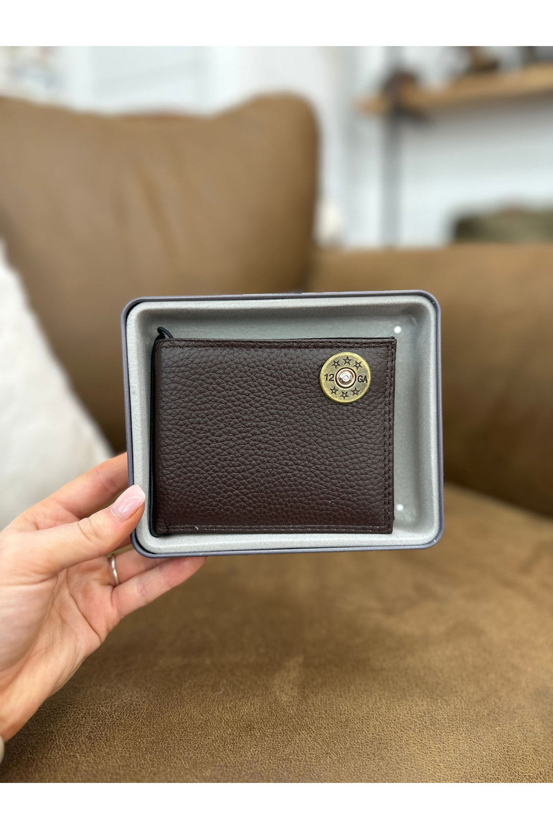 Leather Wallet Brown Pebble