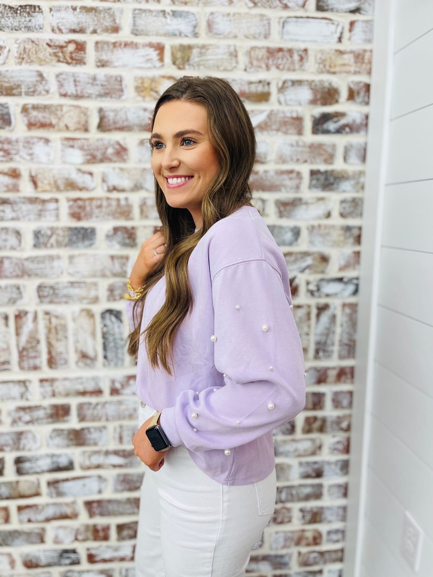 Lilac & Pearls Top