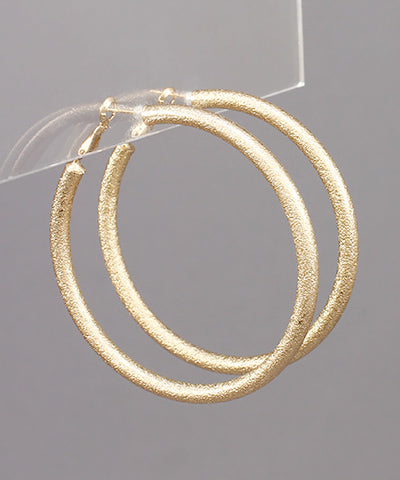 Gold 60mm Textrued Thick Hoops