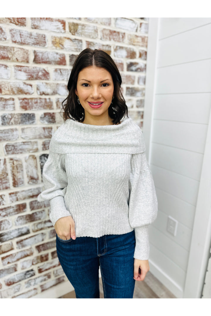 Silver Lining Off The Shoulder Sweater Top