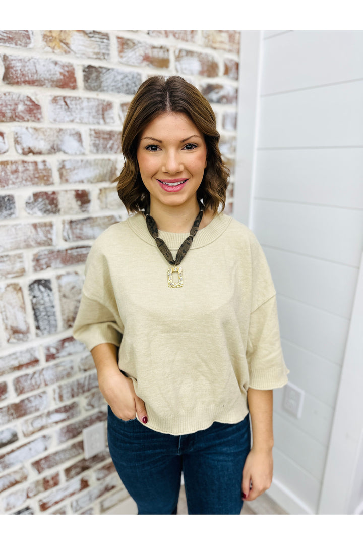 Neutral Everyday Cozy Knit Top