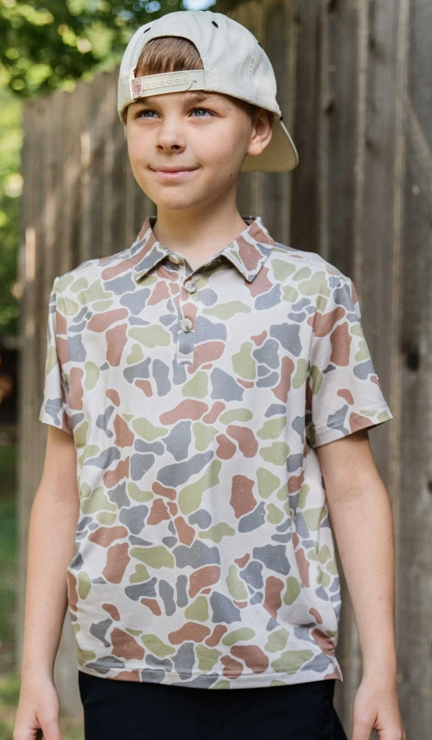 Youth Burlebo Driftwood Camo Polo