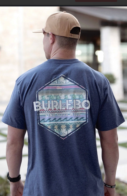 Burlebo Navy Palms and Fins T-Shirt