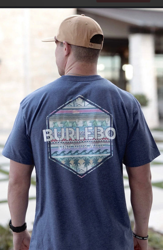 YOUTH Burlebo Navy Palms and Fins T-Shirt
