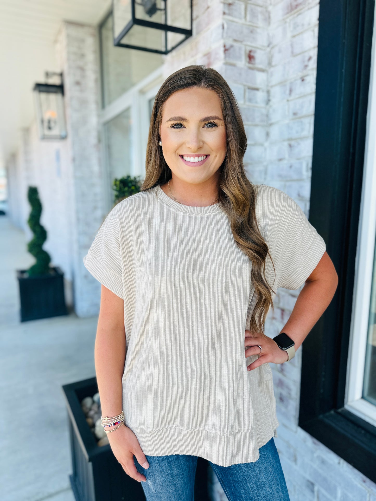 Taupe Knit Top