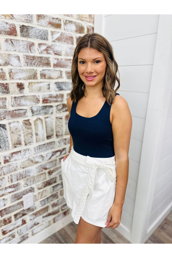Navy Butter Sleeveless Bodysuit {All Sales Final}