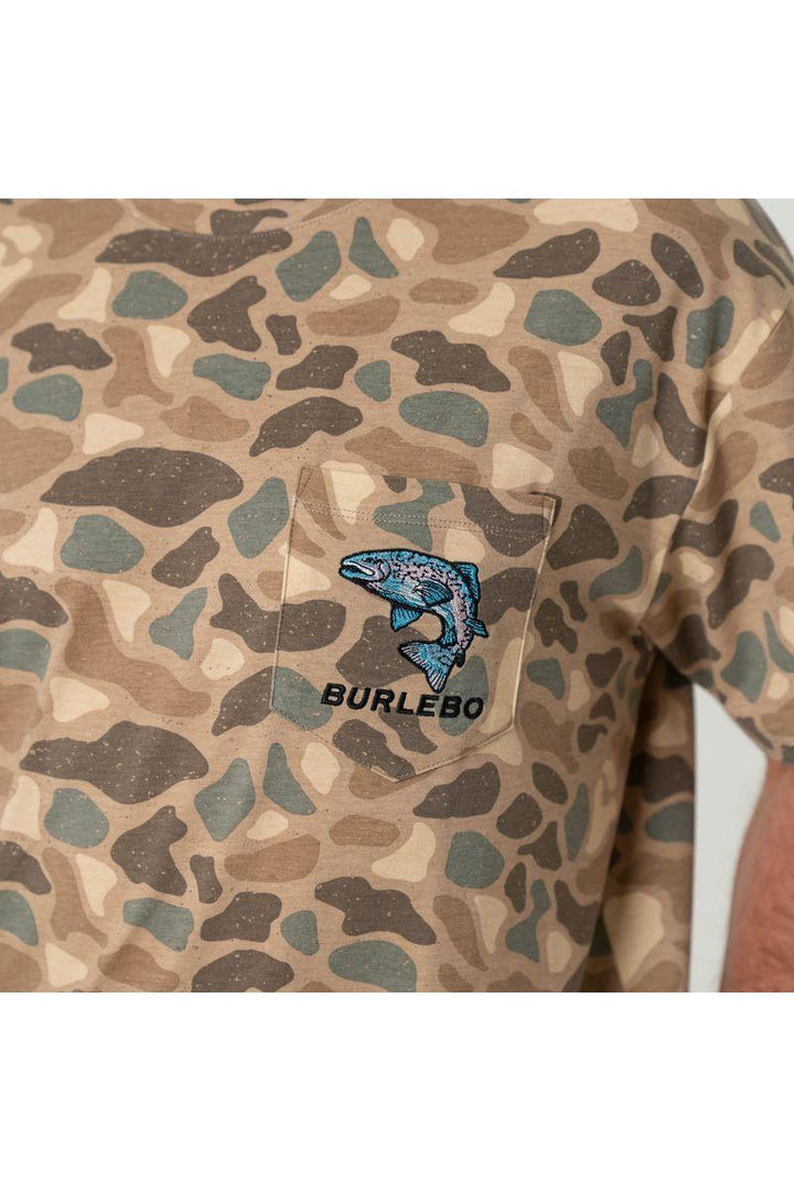 Burlebo | SS Pintail Camo - Jumping Trout Pocket Tee