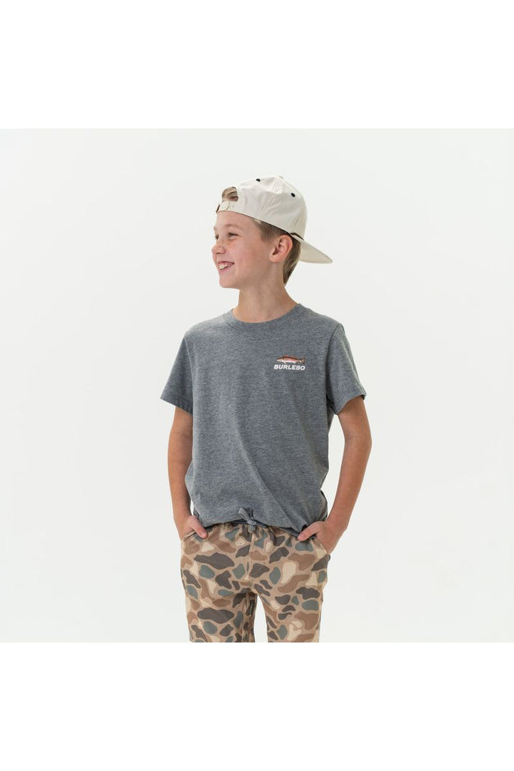 Burlebo | Youth Tee - Keeper Redfish Dark Heather Grey