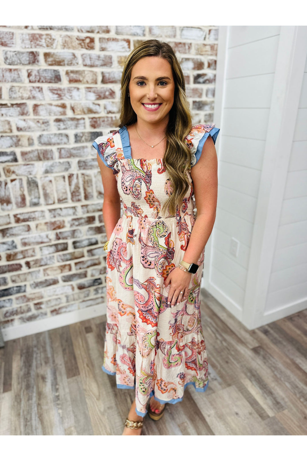 THML Printed In Paradise Midi Dress