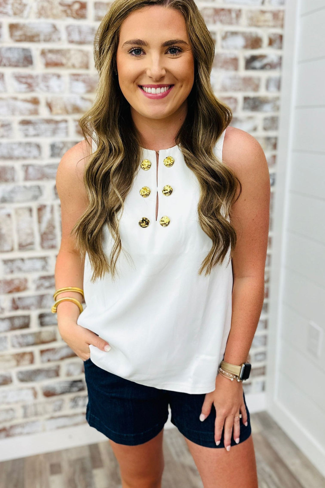 Button Beauty Top