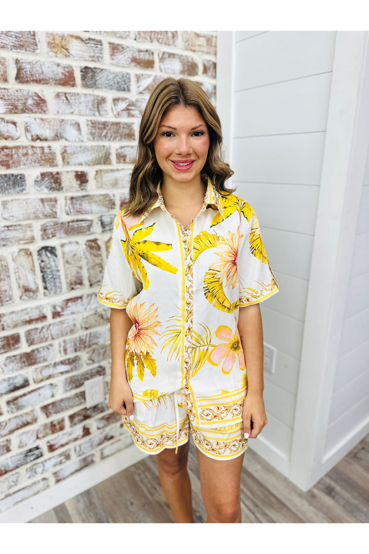 Yellow Floral Resort Set