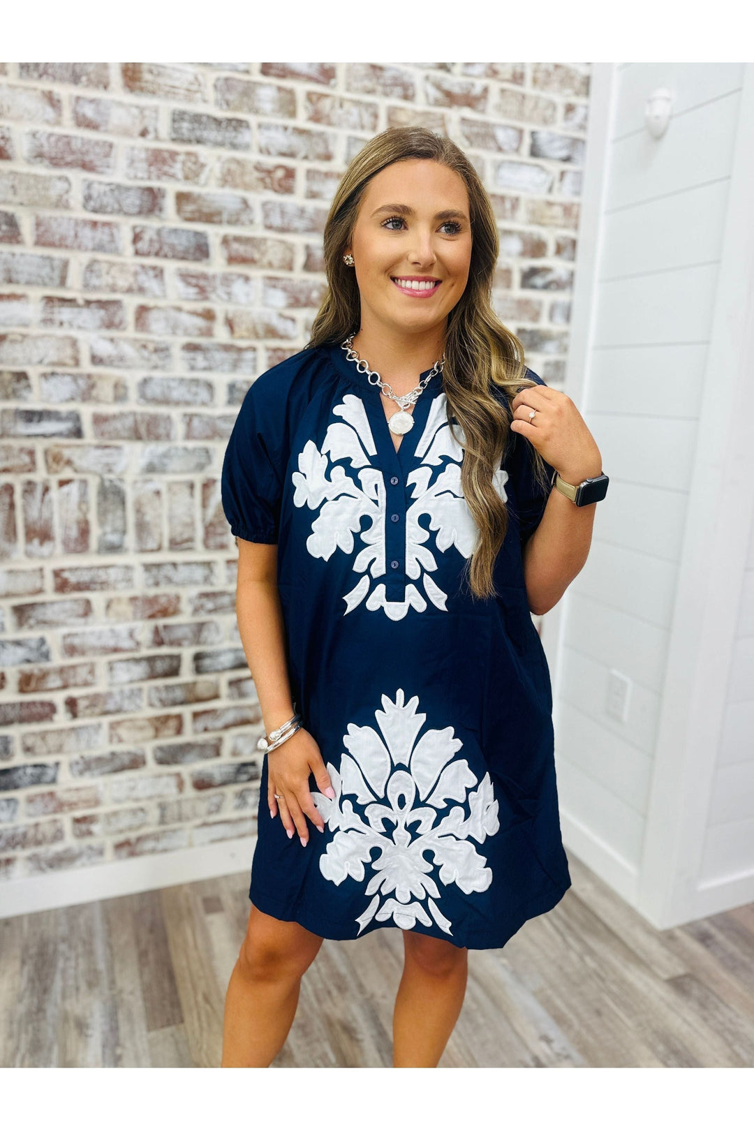 Navy Accents Dress