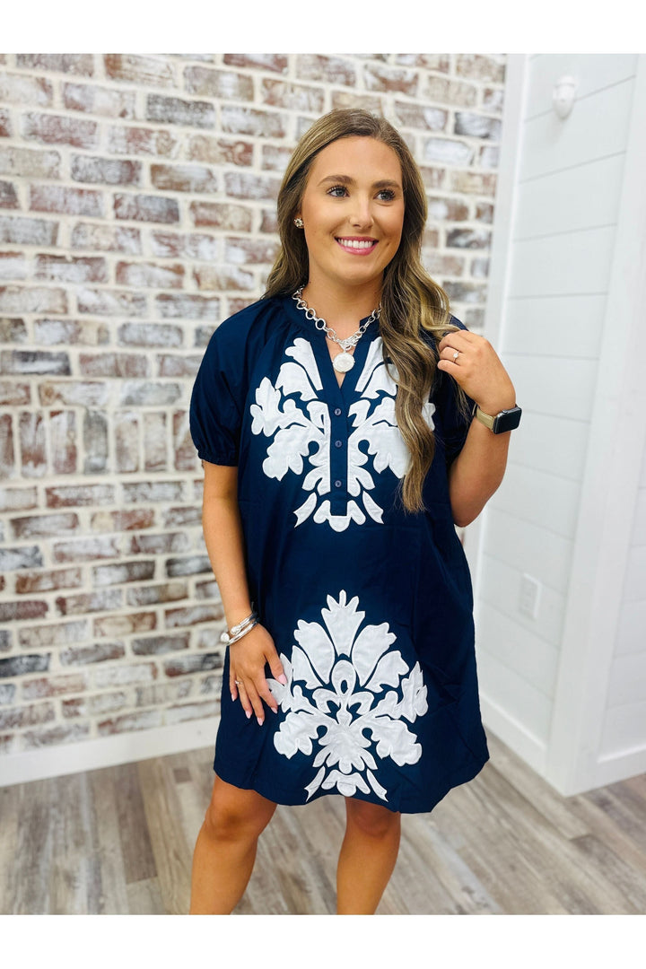 Navy Accents Dress