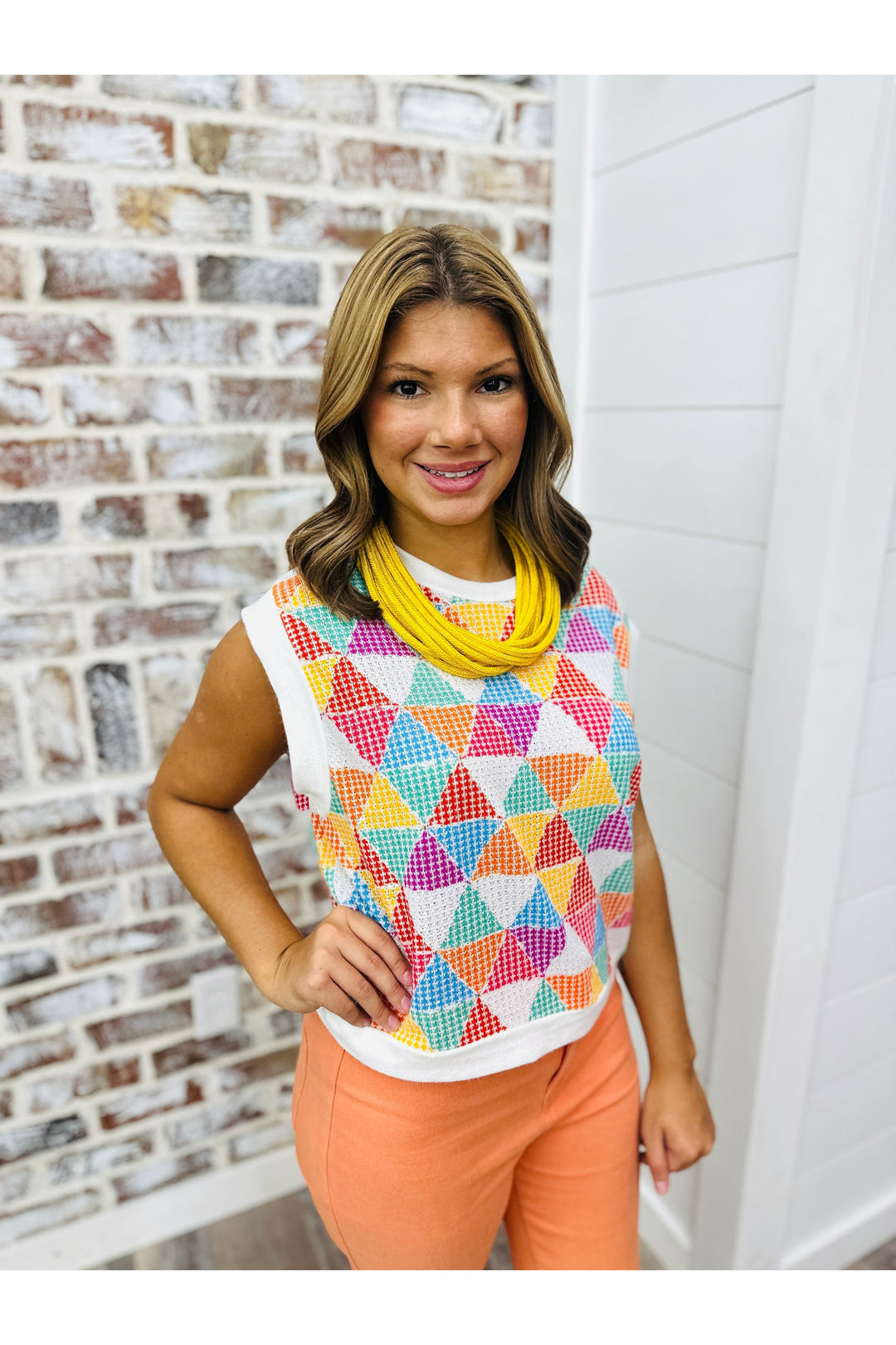 Geometric Knit Top