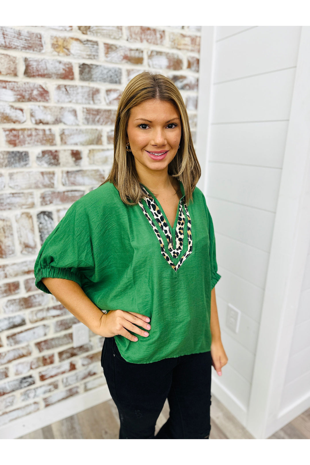 Fern Leopard Top