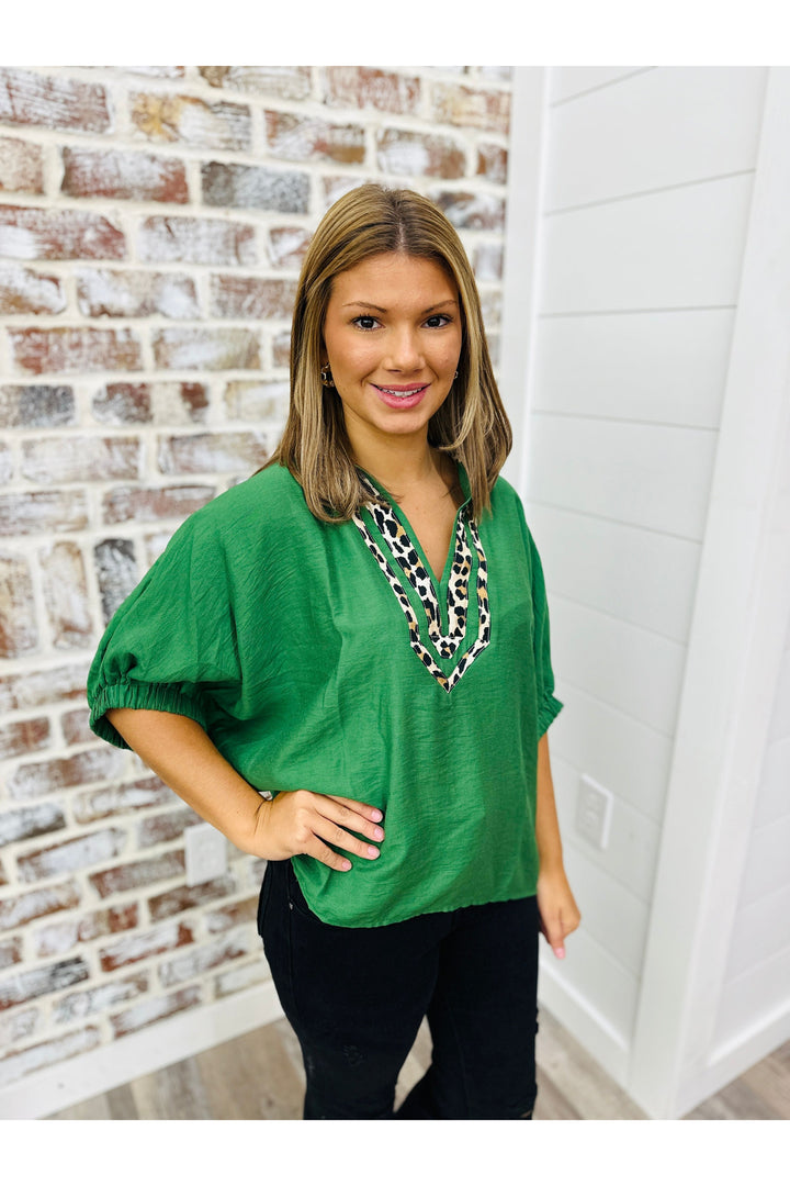 Fern Leopard Top