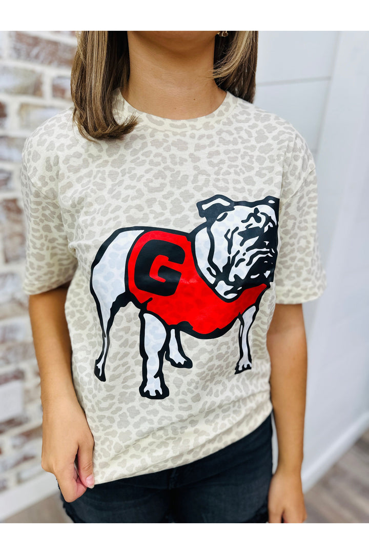 Bulldogs Leopard Print Tee