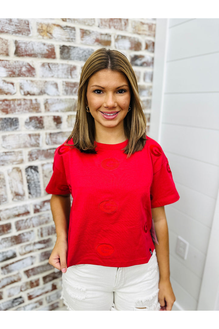 UGA Red Letter Top