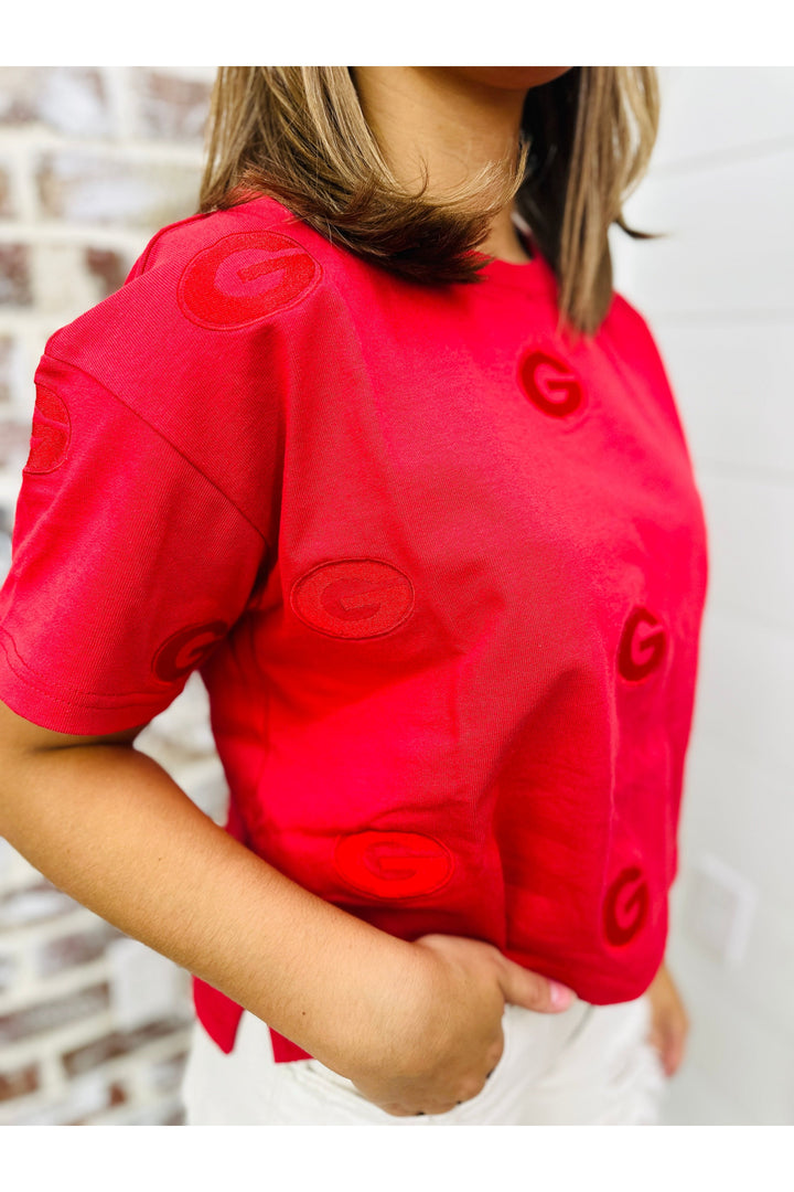 UGA Red Letter Top