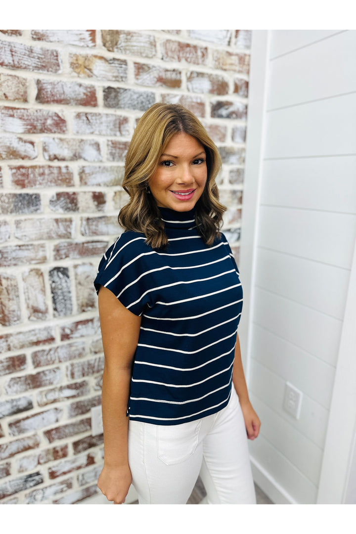 Navy Stripes Top