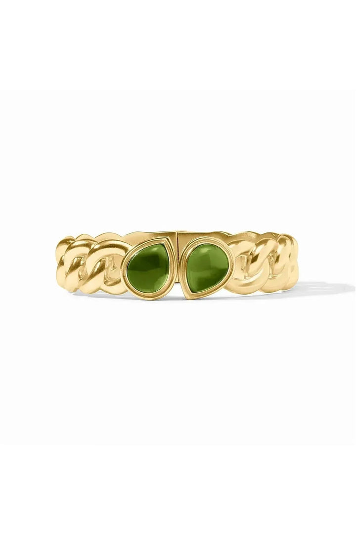 Julie Vos | Dolce Hinge Bangle - Iridescent Palmetto Green (small)