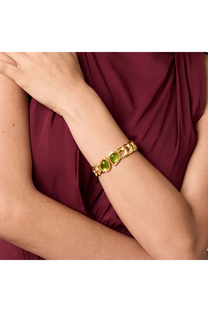Julie Vos | Dolce Hinge Bangle - Iridescent Palmetto Green (small)