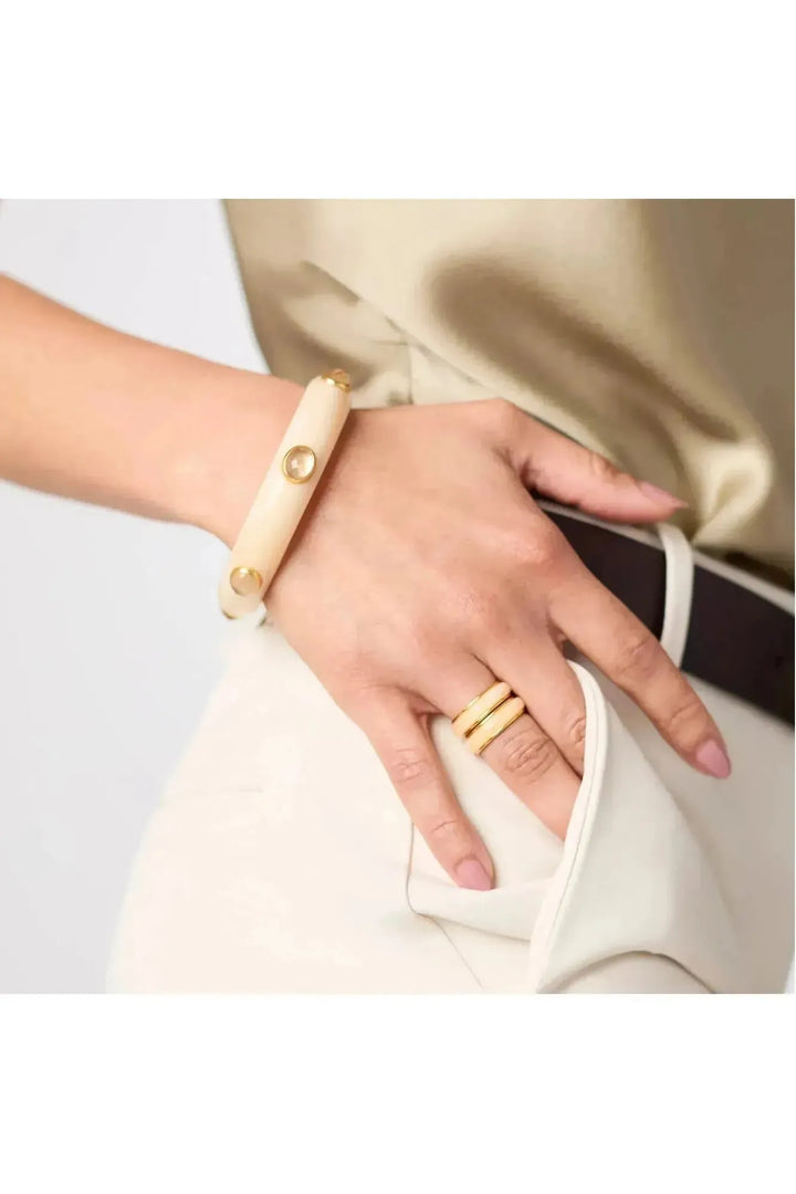 Julie Vos | Carnaby Stone Bangle - Ivory (small)