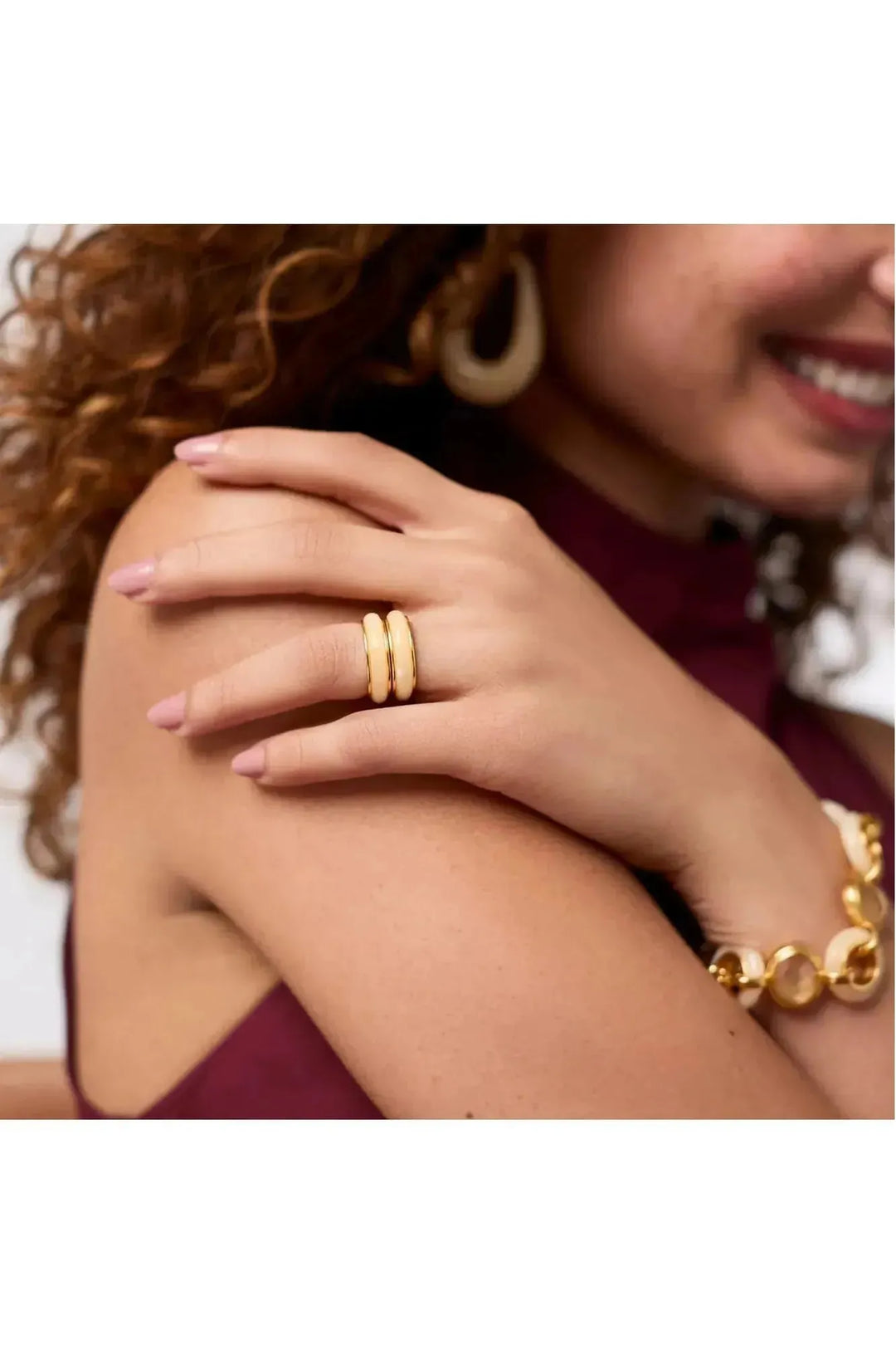 Julie Vos | Carnaby Duet Ring - Ivory (size 8)