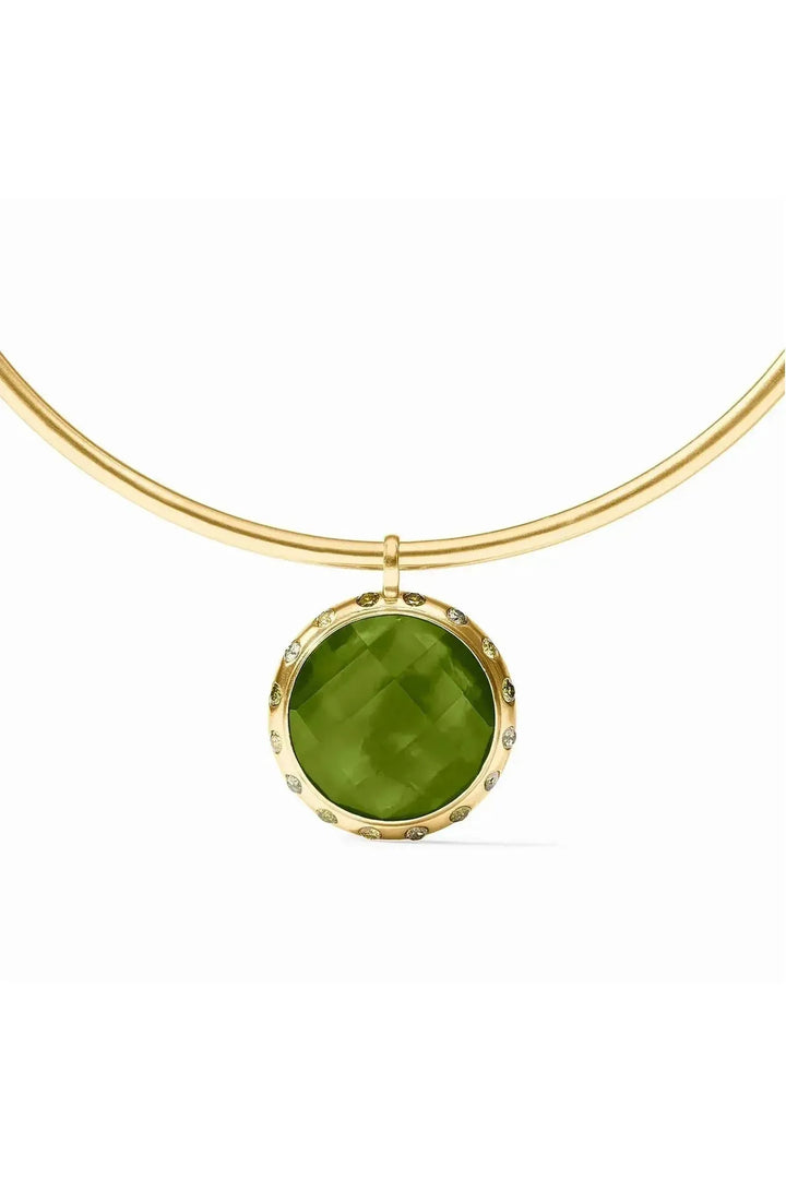 Julie Vos | Rainbow Statement Necklace - Iridescent Palmetto Green