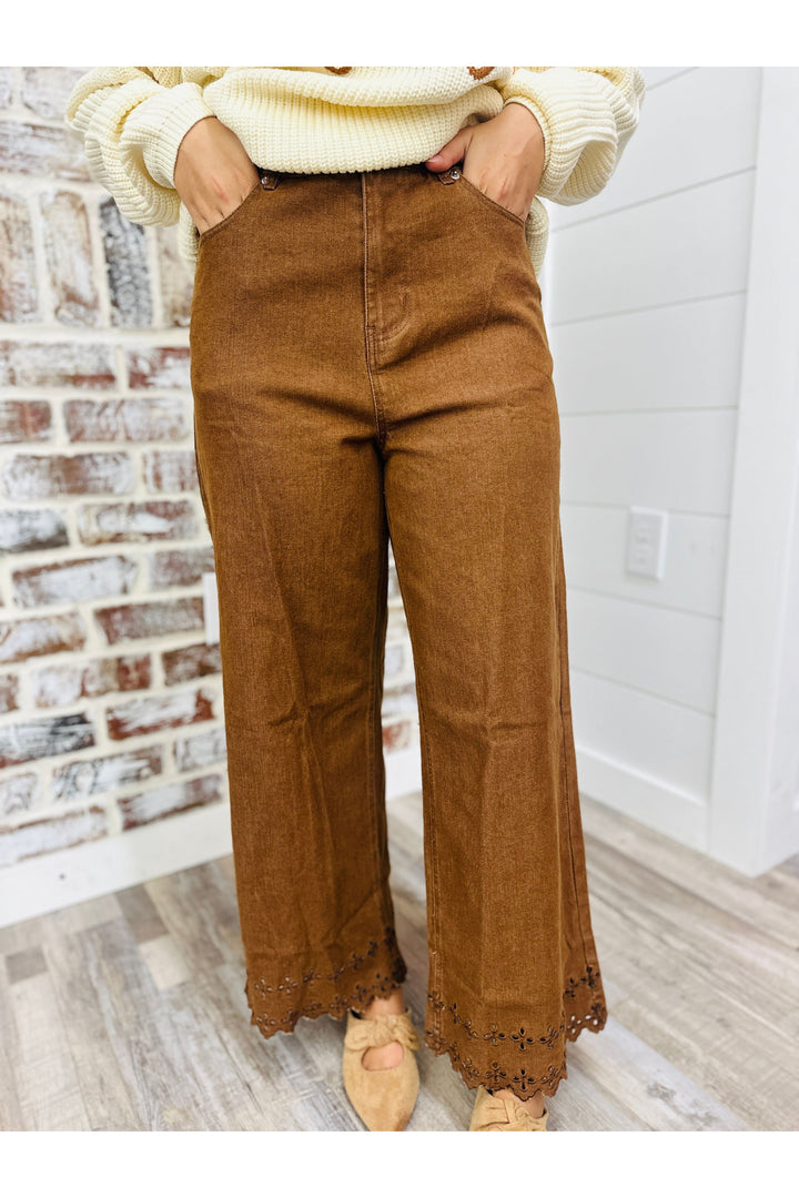 Brown Bordered Pant
