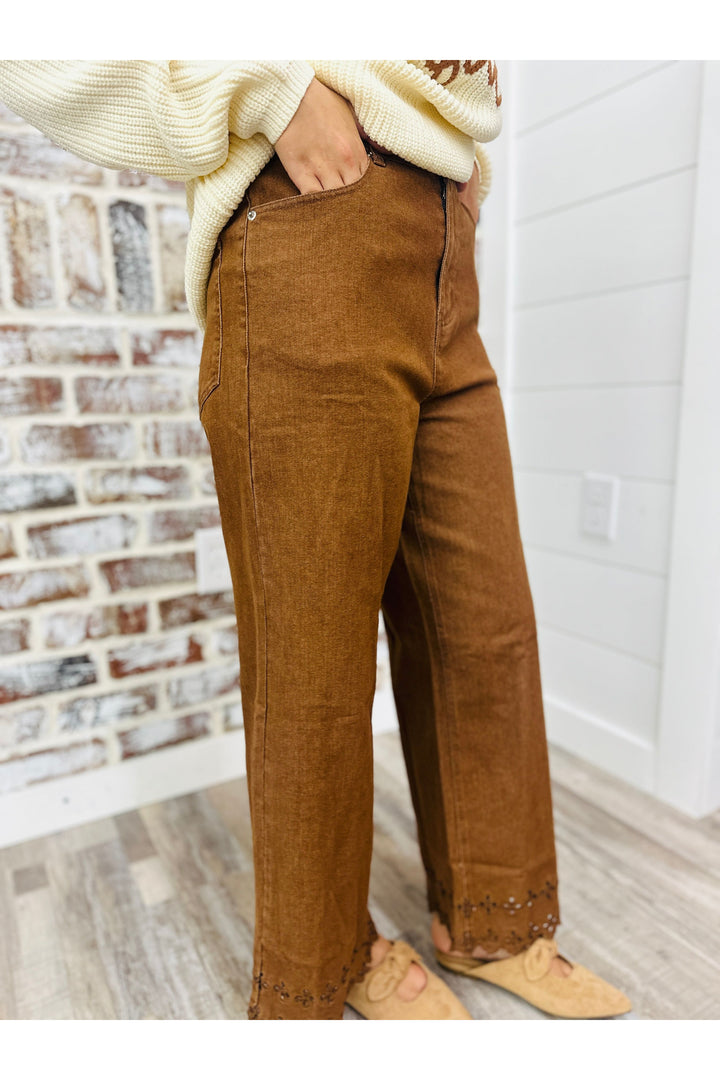 Brown Bordered Pant
