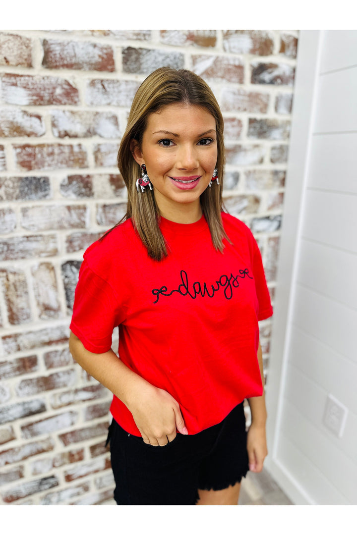 Dawgs Bow Embroidered Tee