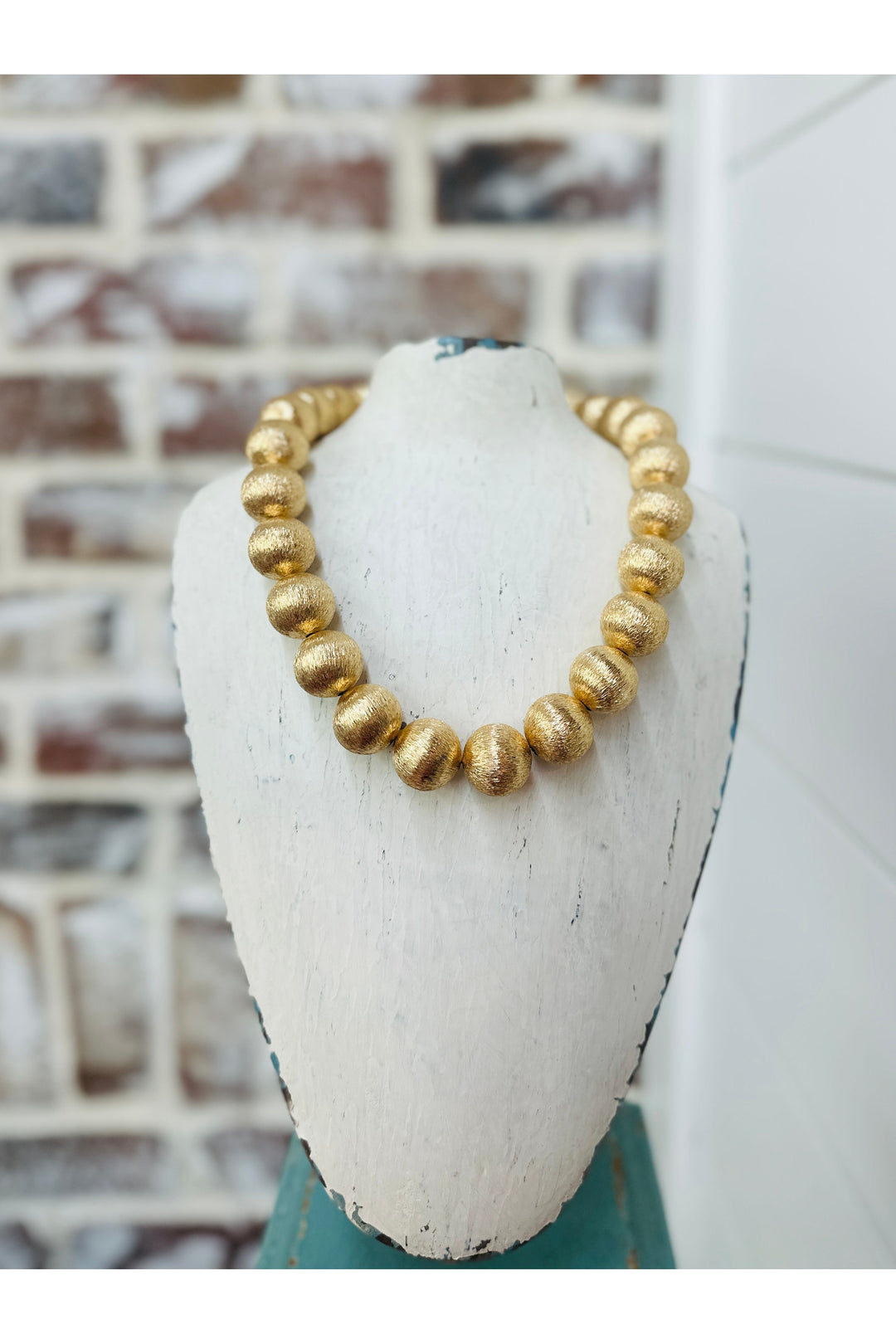 Big Beaded Gold Necklace