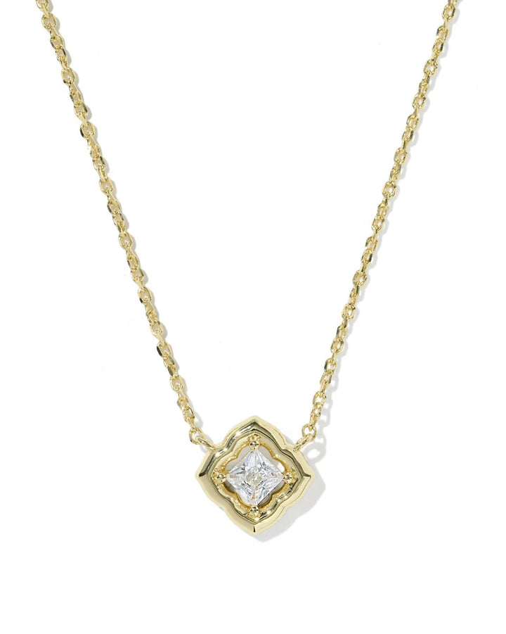 Kendra Scott | Mallory Crystal Gold Short Pendant Necklace